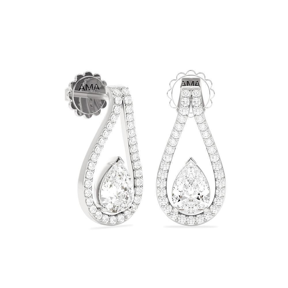  1.35 Carat Lab-Grown Diamond White Gold Fantasy Earrings - AMA