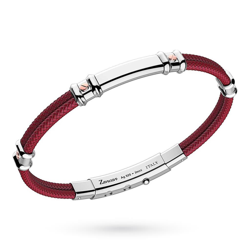 Zancan EXB577R-RB red and silver kevlar bracelet - ZANCAN