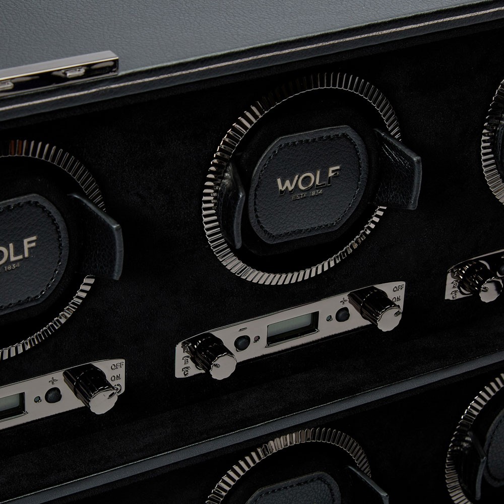  Wolf 8 Piece Watch Winder - Black - WOLF