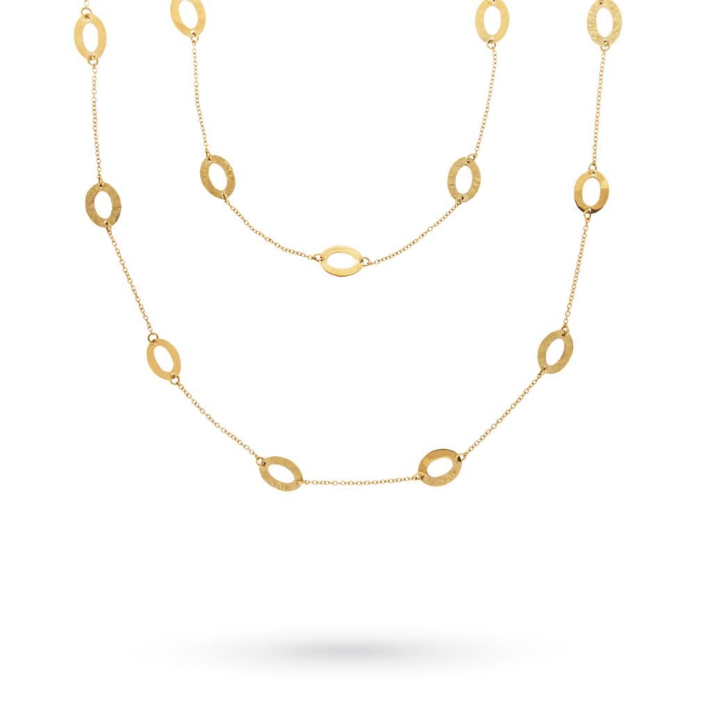Long oval necklace yellow gold 100cm - QUAGLIA