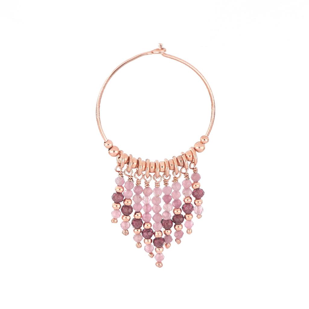 Orecchino cerchio argento rubini tormaline Maman et Sophie ORSSA3TRU - MAMAN ET SOPHIE