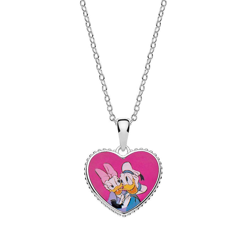 Disney Children's Donald Duck and Daisy Necklace Silver 925 Enamel - DISNEY