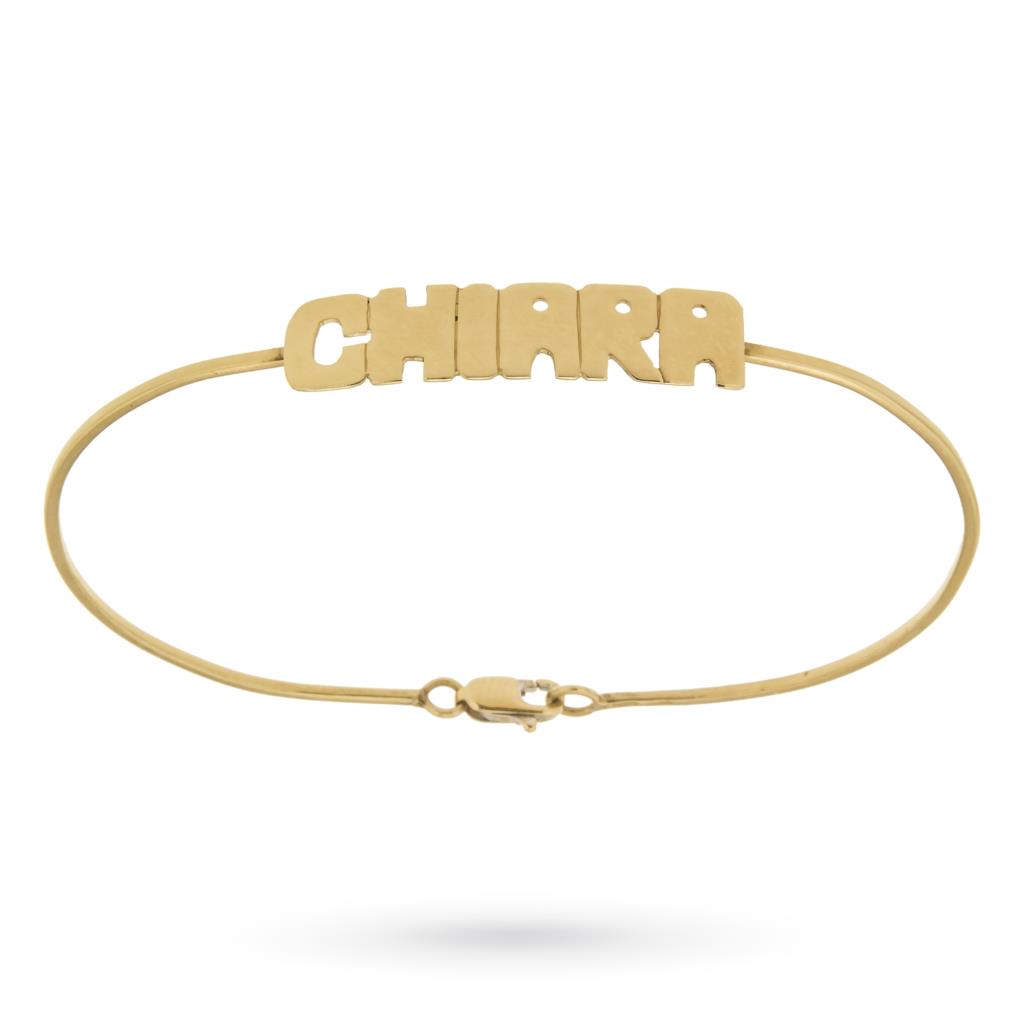 18kt yellow gold thin bracelet with name - CICALA