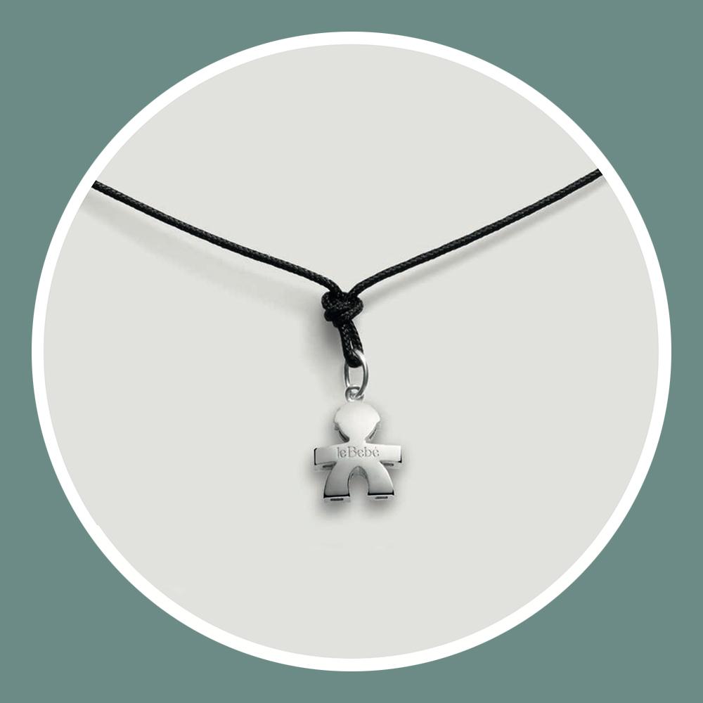  Ciondolo leBebe LBB914 sagoma bimbo oro bianco 18kt - LE BEBE