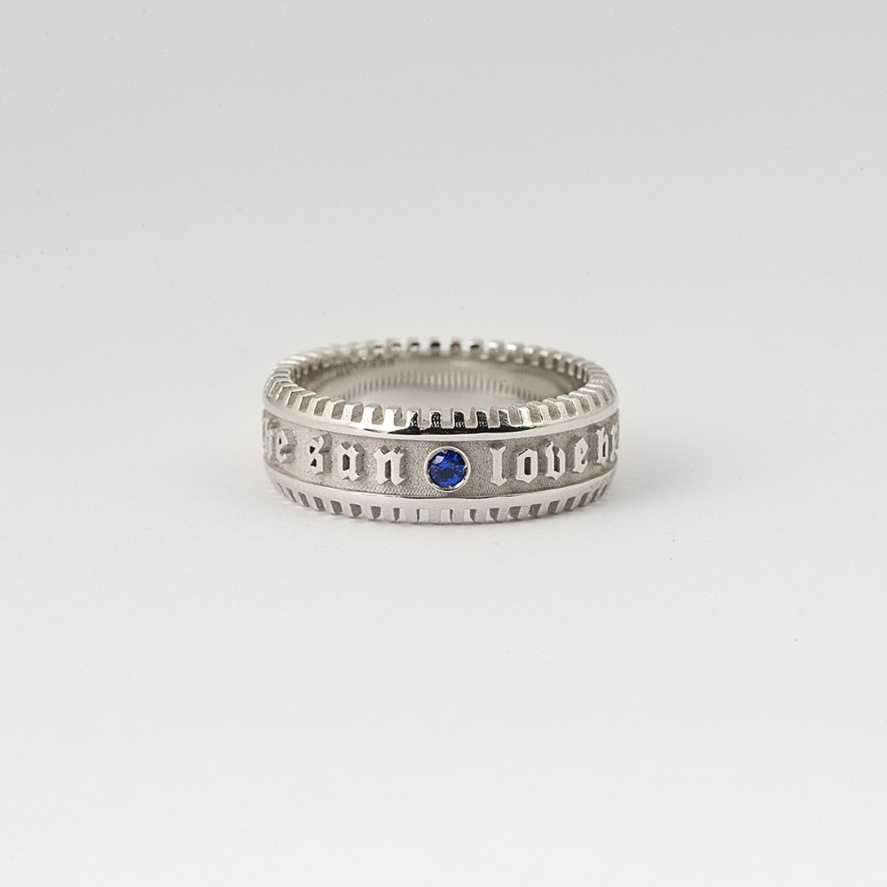 Fascia La Fortuna spinello blu argento rodiato lucido Nove25 - NOVE25