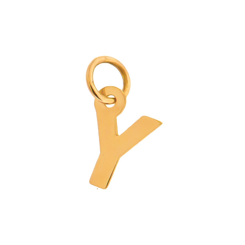 Ciondolo iniziale Y in stampatello h 7,00 mm oro giallo - CICALA