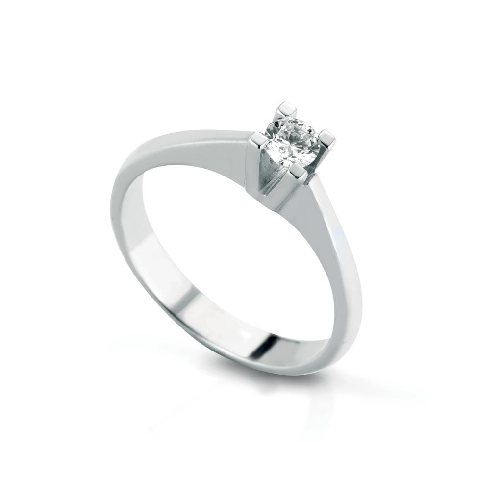 Solitaire square ring gold with diamond 0,30ct - LELUNE