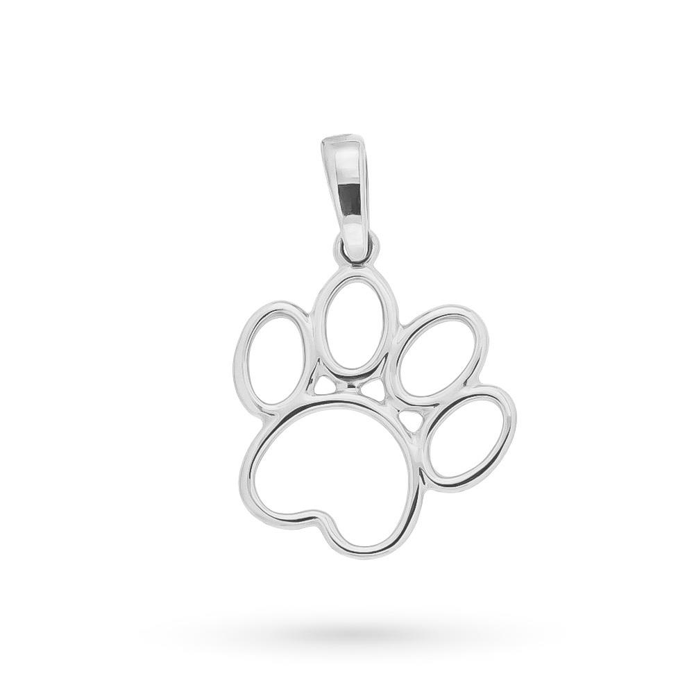 Ciondolo filo oro bianco sagoma zampa cagnolino - LUSSO ITALIANO