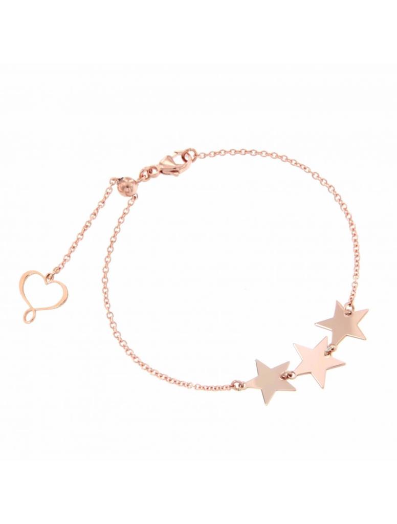 Bracciale a catena in argento rosa tre stelle - MAMAN ET SOPHIE