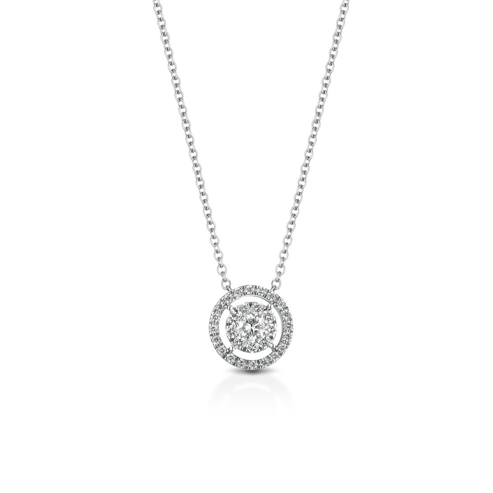 Light point necklace with diamonds contour 0,15ct G SI - LELUNE