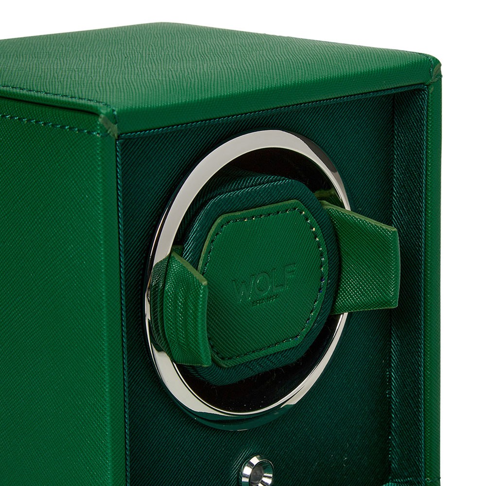  Wolf Single Watch Winder with Cover - Green - WOLF