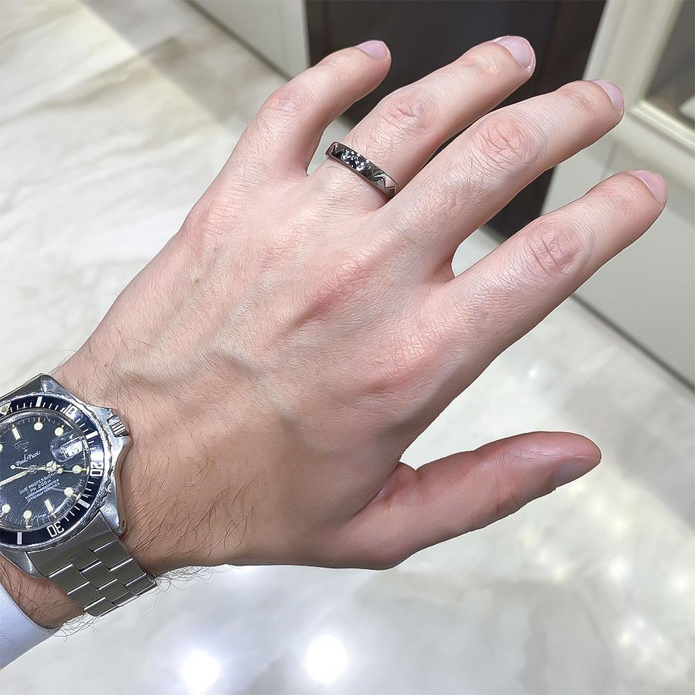  Fede nuziale oro bianco rodio nero Corone  - CICALA