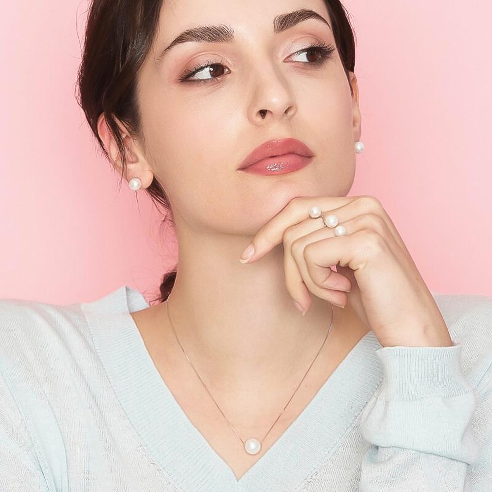 Collana in oro bianco con perla passante &Oslash;13mm - LUSSO ITALIANO