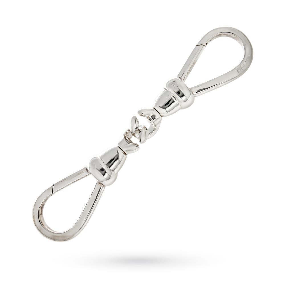 Portachiavi argento 925 due grossi moschettoni - LUSSO ITALIANO