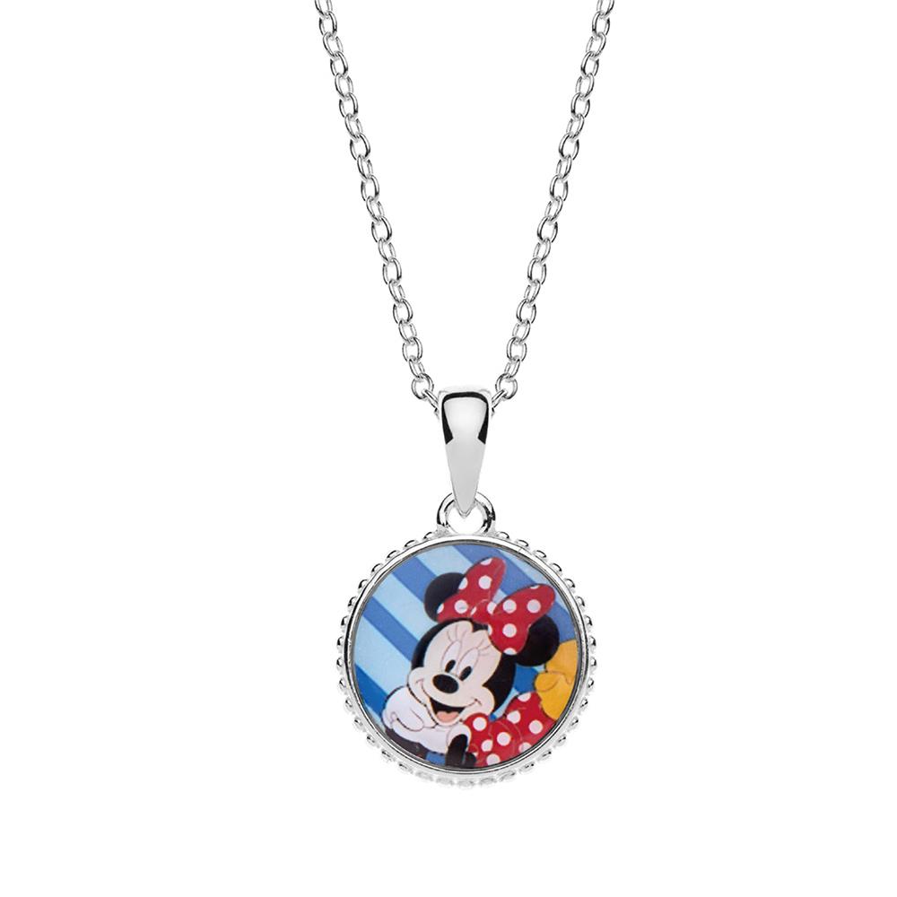 Disney Mickey and Minnie Children's Necklace Silver 925 Enamel - DISNEY