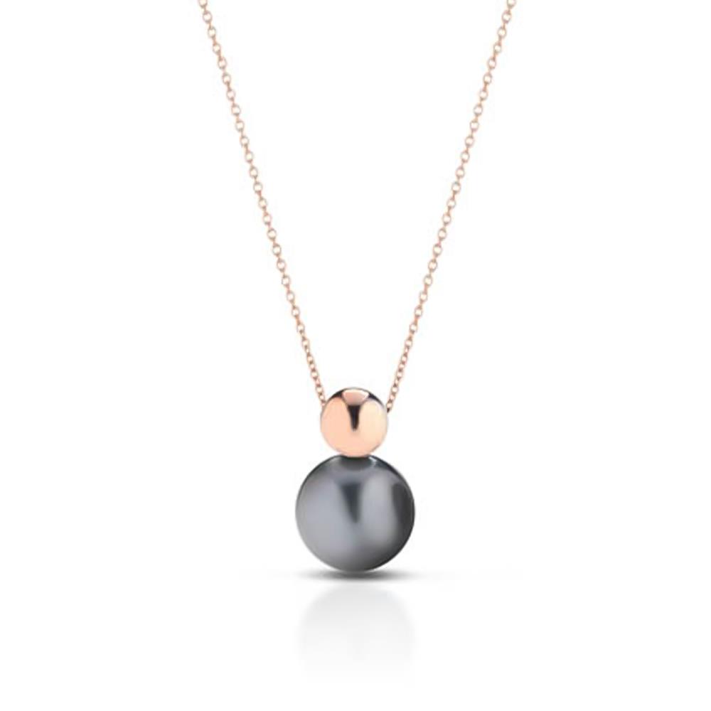 Rose gold necklace with Tahitian pearl Ø 9mm - COSCIA
