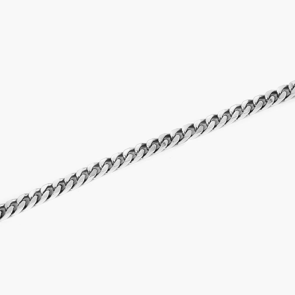 Nove25 shiny burnished silver 250 thread square curb bracelet - NOVE25
