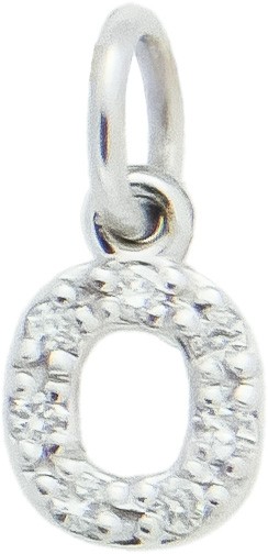 Ciondolo iniziale O stampatello h 5,30mm oro bianco diamanti - CICALA