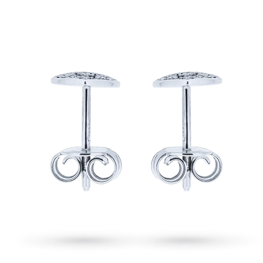  Orecchini oro bianco 18kt cuori diamanti 0,10ct - LUSSO ITALIANO