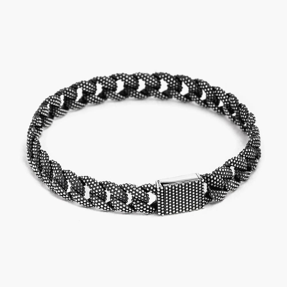 Nove25 small dotted burnished silver bracelet - NOVE25