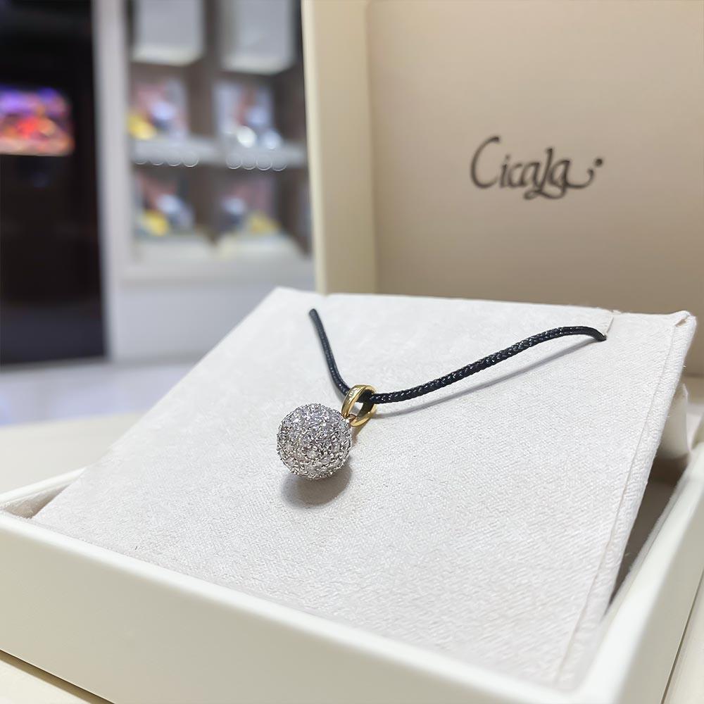  Ciondolo Giorgio Visconti oro sfera diamanti 1,08ct - GIORGIO VISCONTI