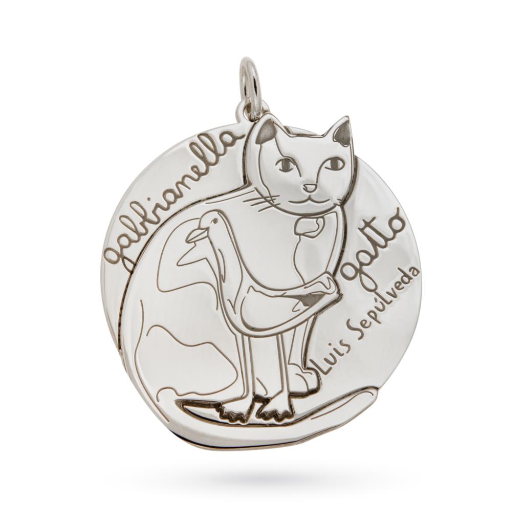 Silver pendant The seagull and the cat by Luis Sepulveda  - CICALA