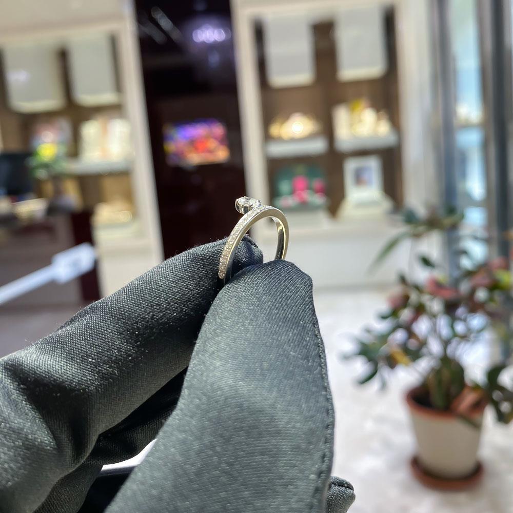  Fedina oro bianco diamante ovale brillanti RFJewels - RF JEWELS