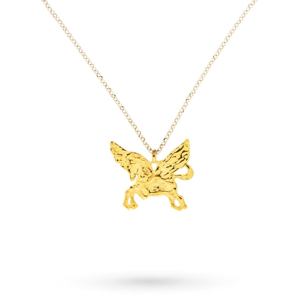 Pegasus gold pendant winged horse silver chain 40cm - QUAGLIA