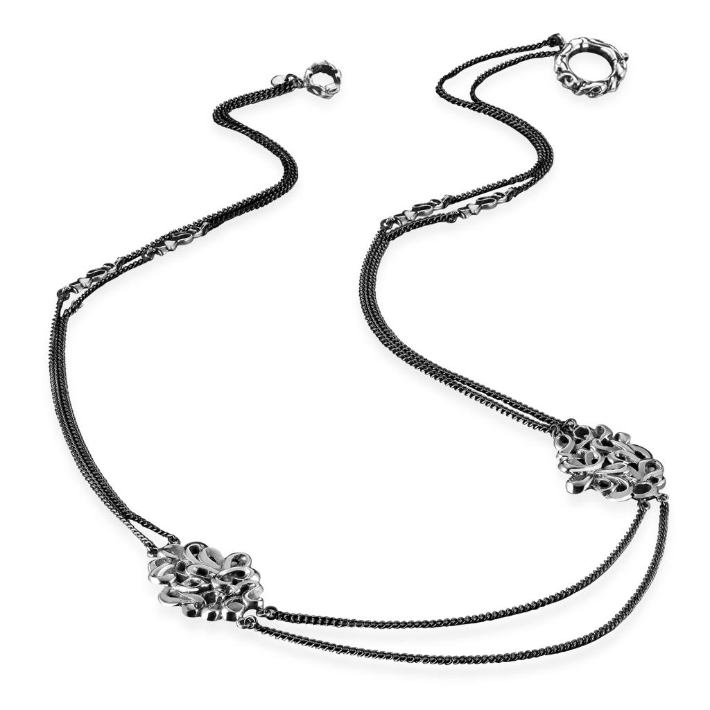 Double 925 sterling silver chain with knots lenght 65cm - MARESCA OFFICINE ORAFE