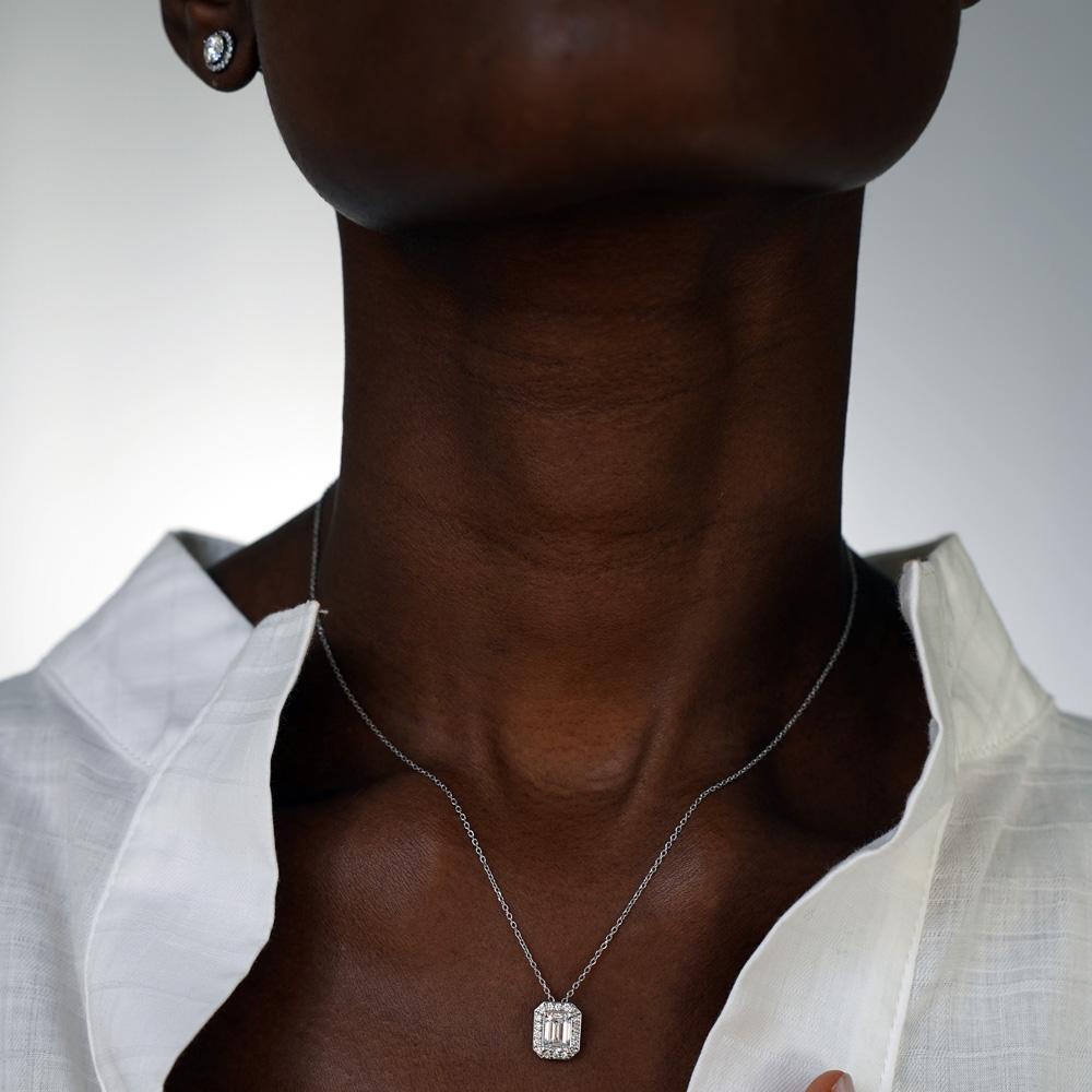  Girocollo oro bianco con diamanti 1,18 Carati Lab-Grown - AMA