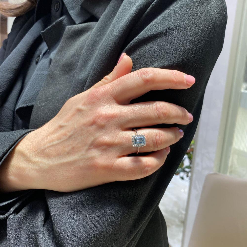  Anello acquamarina e diamanti in oro bianco - Mirco Visconti - MIRCO VISCONTI