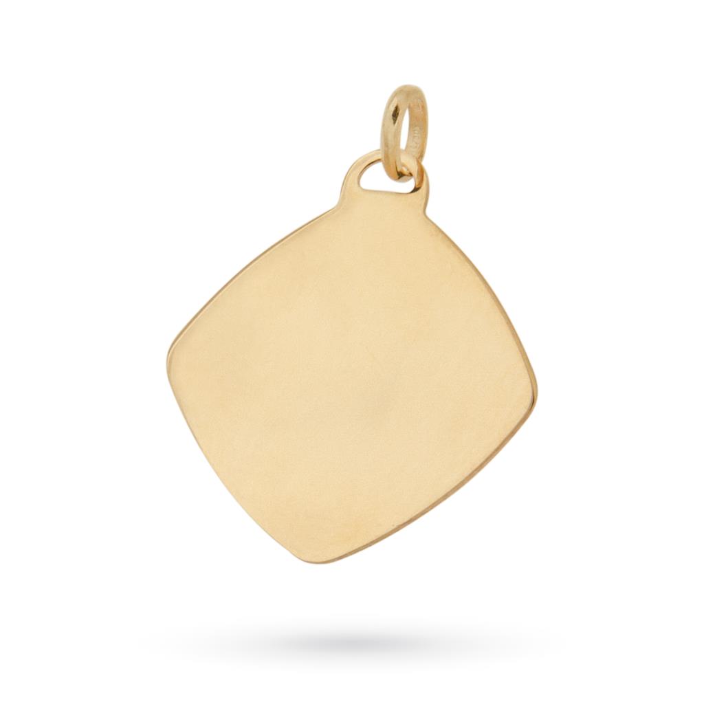 Square tag pendant in 18kt yellow gold - CICALA
