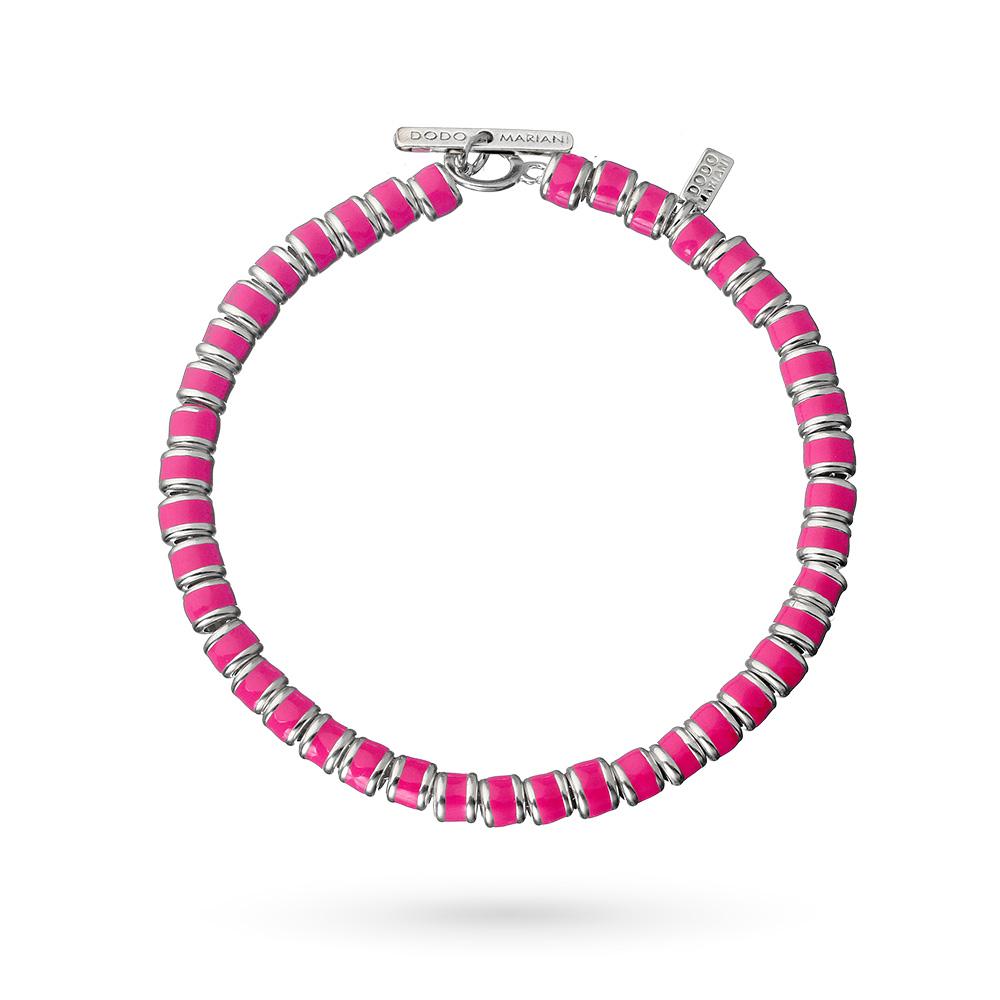 Bracciale argento 925 smalto fucsia 18cm Dodo Mariani - DODO MARIANI