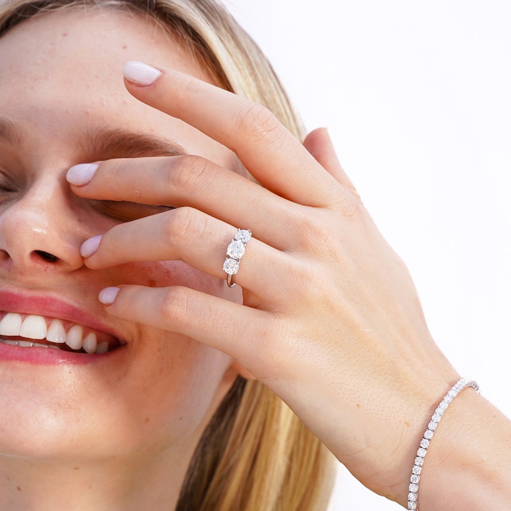  Trilogy oro bianco con diamanti ~1,7 Carati Lab-Grown - AMA