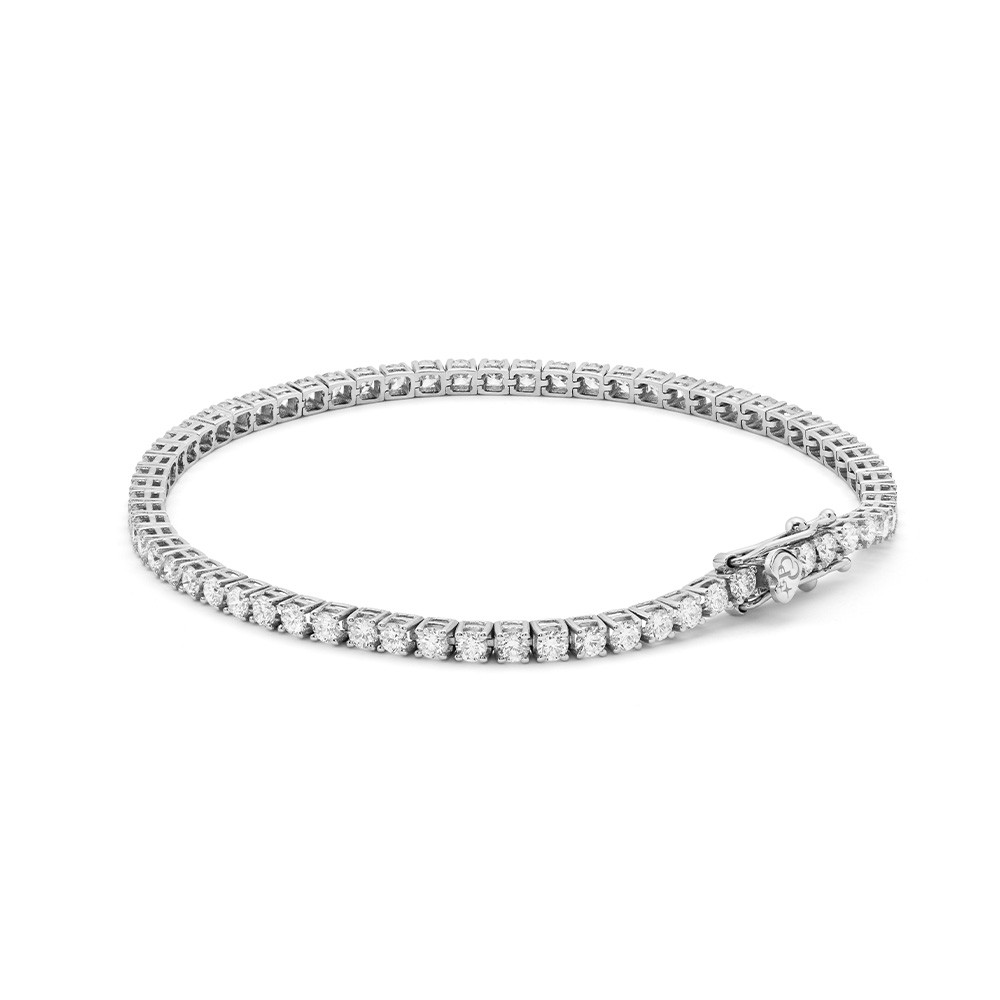 Bracciale tennis oro bianco cuore Diamanti 17 cm - PER DIRTI CHE