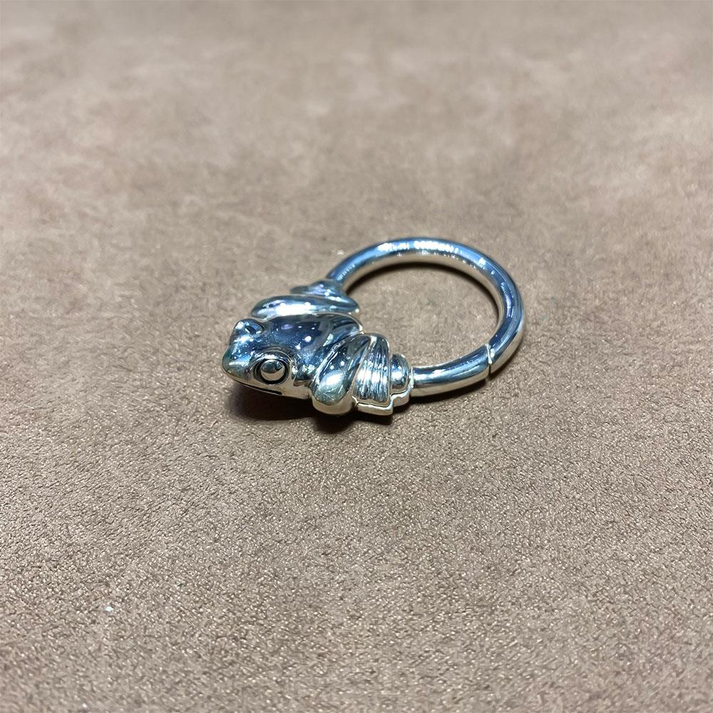  Portachiavi argento 925 rana lucida - SATURNO