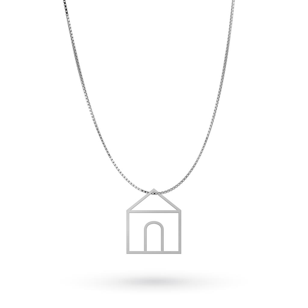 Necklace with house charm in 925 sterling silver - CICALA