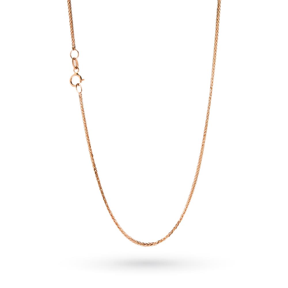 18kt rose gold ear link chain &Oslash;1mm 45cm - LUSSO ITALIANO