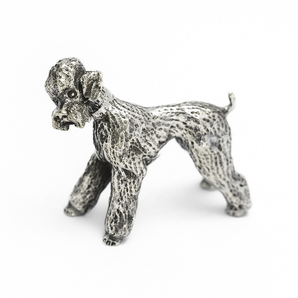 Soprammobile segnaposto barboncino in argento 800 - 