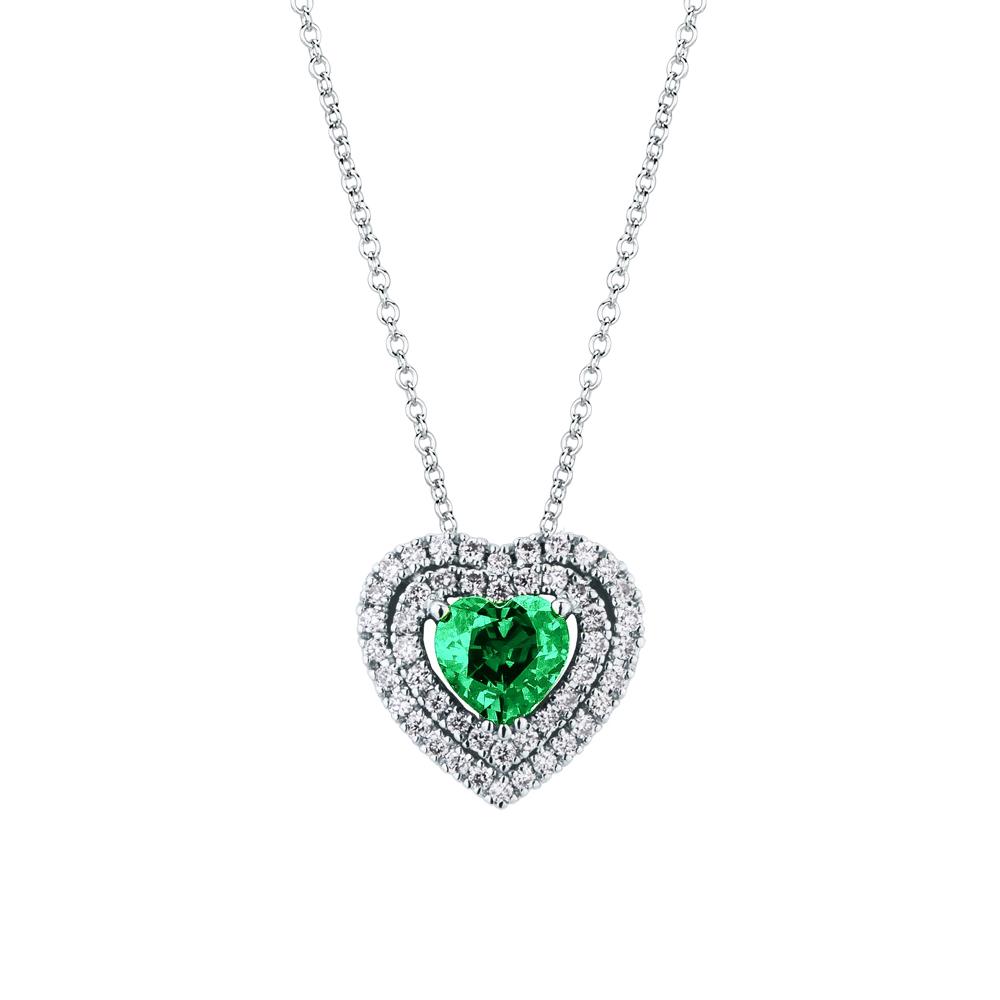 Necklace emerald heart 0,42ct diamonds 0,17ct Mirco Visconti - MIRCO VISCONTI