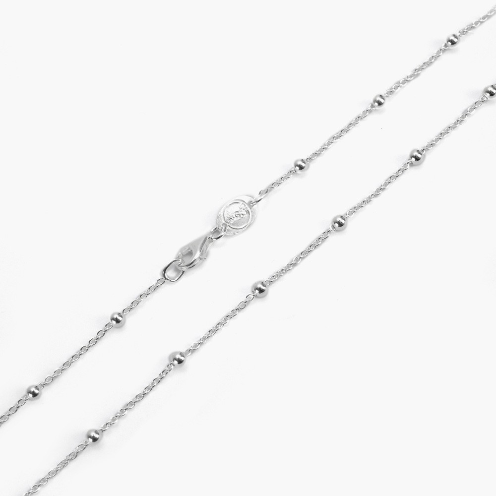  Nove25 polished rhodium plated silver 300 rosary necklace - NOVE25