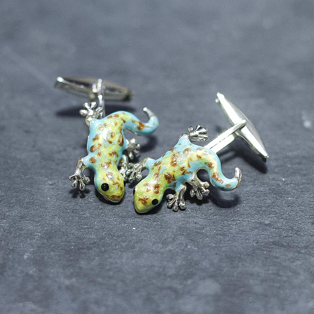 Gecko cufflinks 925 silver - Italian craftsmanship - SATURNO
