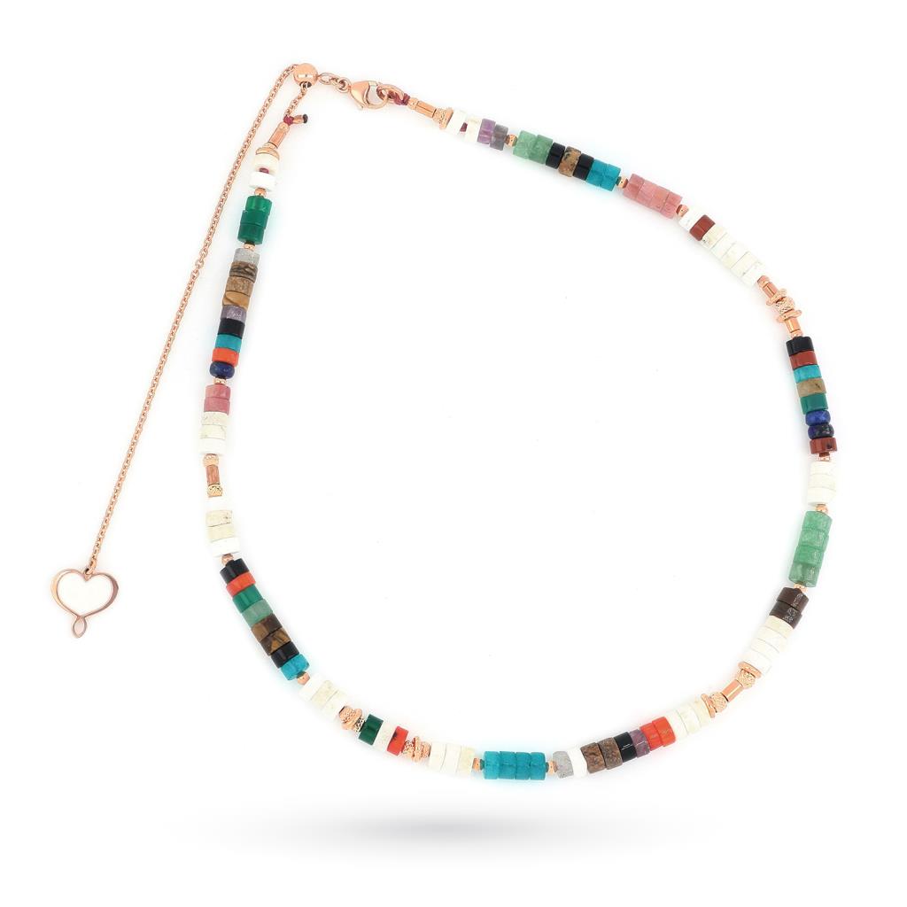 Maman et Sophie necklace in silver and colored stones - MAMAN ET SOPHIE