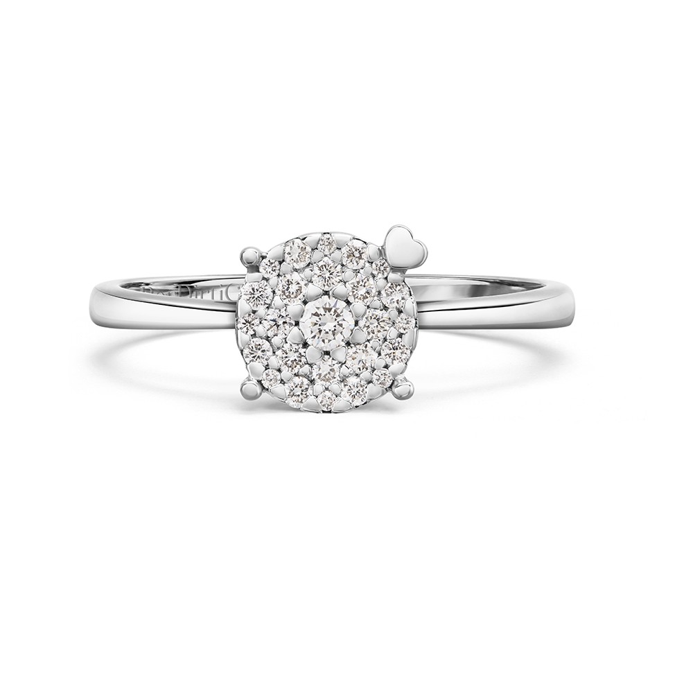 Anello solitario multipietra oro bianco griff cuore 0,23 ct - PER DIRTI CHE