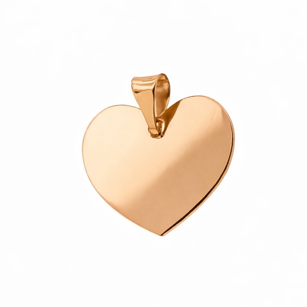  Cuore ciondolo oro rosa 18kt lucido 14x15 mm - LUSSO ITALIANO