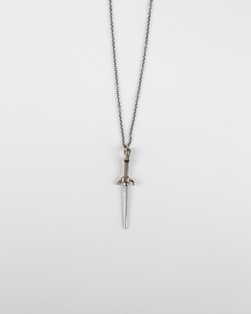 Nove25 silver zircon dagger pendant necklace - NOVE25