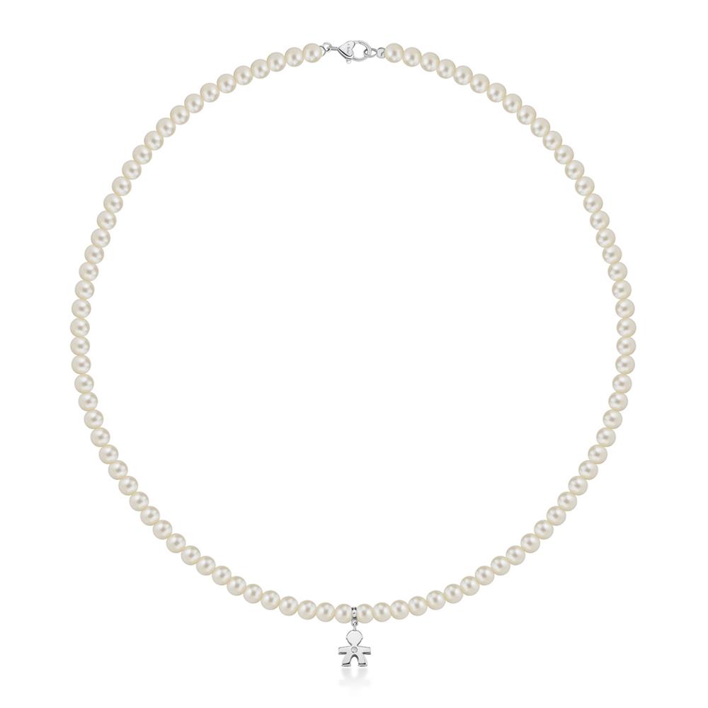 Collana bimbo oro bianco diamante
