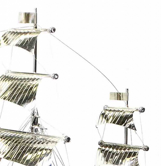  Soprammobile Veliero Amerigo Vespucci argento 50x70 cm  - ITALO GORI