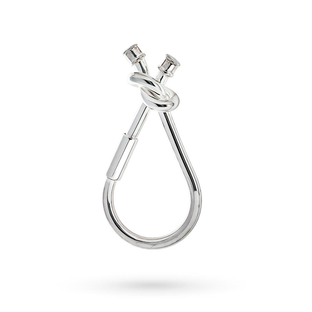 Portachiavi argento 925 lucido nodo - LUSSO ITALIANO