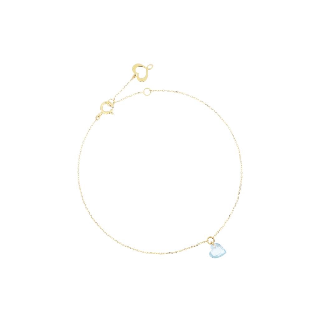 Maman et Sophie BRCUNTA light blue bare heart bracelet 18kt - MAMAN ET SOPHIE